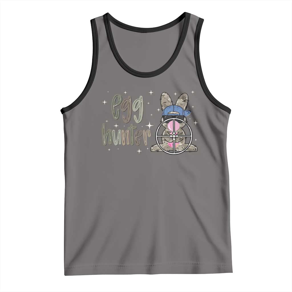 Funny Egg Hunter Tank Top Bunny Hunting Backward Cap Camouflage TS11 Deep Heather Black Print Your Wear