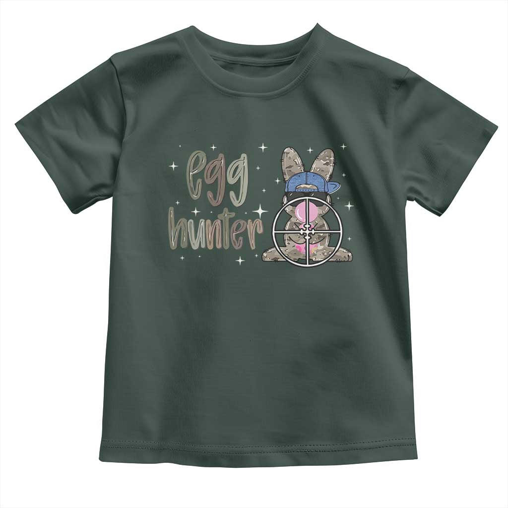Funny Egg Hunter Toddler T Shirt Bunny Hunting Backward Cap Camouflage TS11 Dark Forest Green Print Your Wear