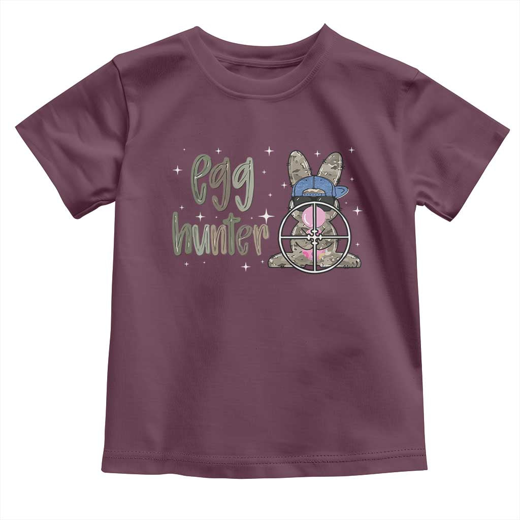 Funny Egg Hunter Toddler T Shirt Bunny Hunting Backward Cap Camouflage TS11 Maroon Print Your Wear