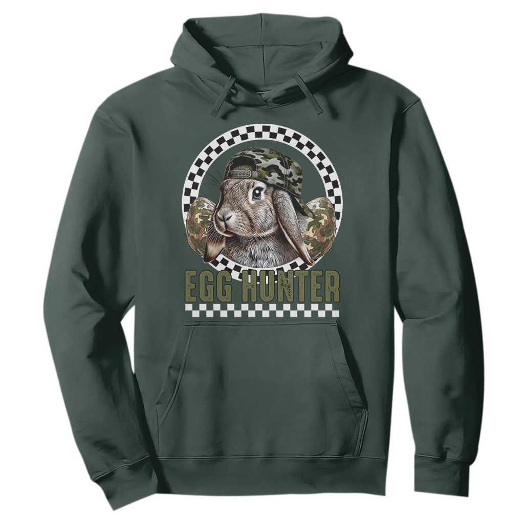 Funny Easter Day Egg Hunter Hoodie Bunny Hunting Camo Egg TS11 Dark Forest Green Print Your Wear