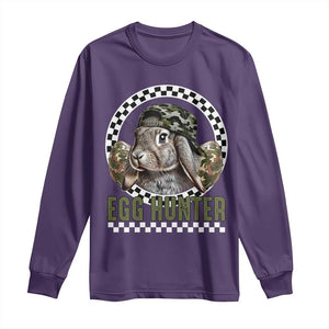 Funny Easter Day Egg Hunter Long Sleeve Shirt Bunny Hunting Camo Egg TS11 Purple Print Your Wear