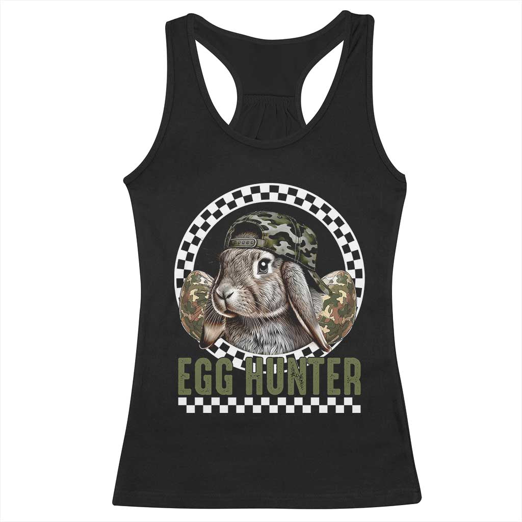 Funny Easter Day Egg Hunter Racerback Tank Top Bunny Hunting Camo Egg TS11 Black Print Your Wear