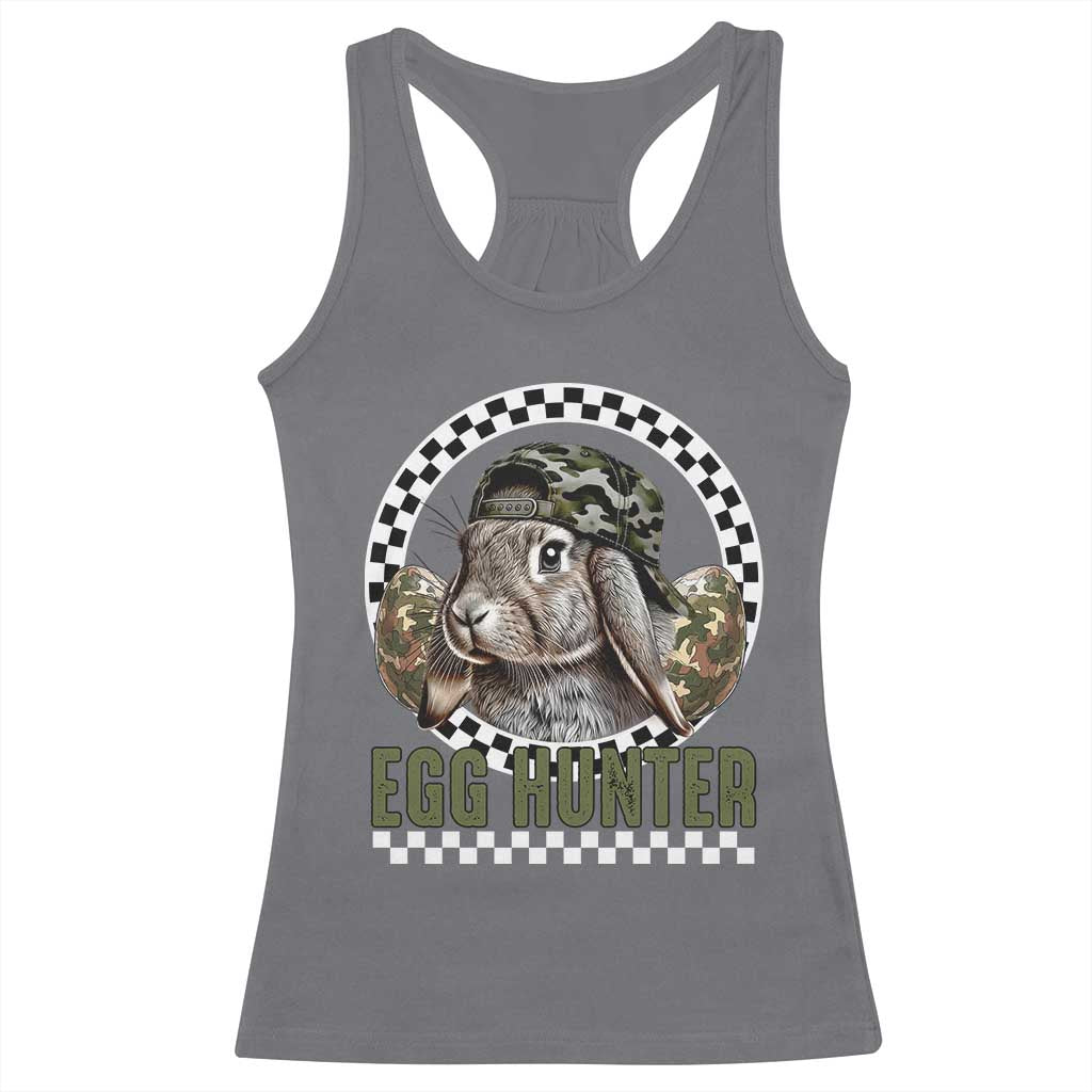 Funny Easter Day Egg Hunter Racerback Tank Top Bunny Hunting Camo Egg TS11 Charcoal Print Your Wear