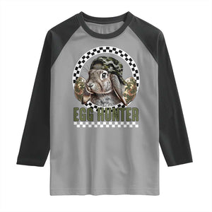 Funny Easter Day Egg Hunter Raglan Shirt Bunny Hunting Camo Egg TS11 Sport Gray Black Print Your Wear