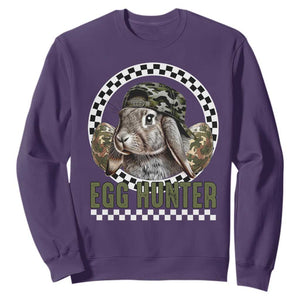 Funny Easter Day Egg Hunter Sweatshirt Bunny Hunting Camo Egg TS11 Purple Print Your Wear