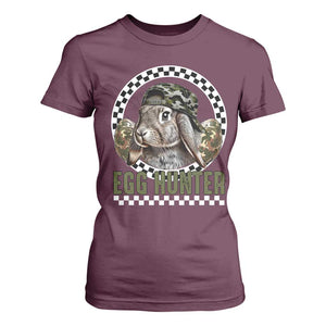 Funny Easter Day Egg Hunter T Shirt For Women Bunny Hunting Camo Egg TS11 Maroon Print Your Wear