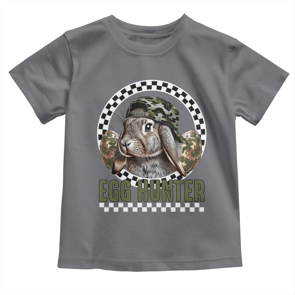 Funny Easter Day Egg Hunter Toddler T Shirt Bunny Hunting Camo Egg TS11 Charcoal Print Your Wear
