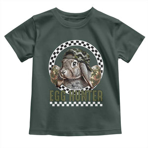 Funny Easter Day Egg Hunter Toddler T Shirt Bunny Hunting Camo Egg TS11 Dark Forest Green Print Your Wear