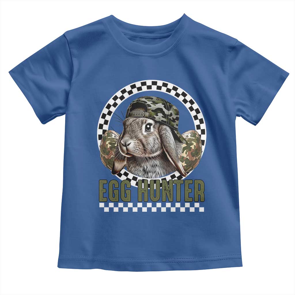 Funny Easter Day Egg Hunter Toddler T Shirt Bunny Hunting Camo Egg TS11 Royal Blue Print Your Wear