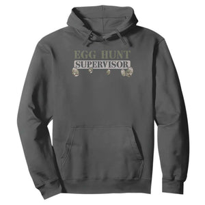 Funny Easter Egg Hunt Supervisor Hoodie Camouflage Camo Egg Hunting Easter Day TS11 Dark Heather Print Your Wear