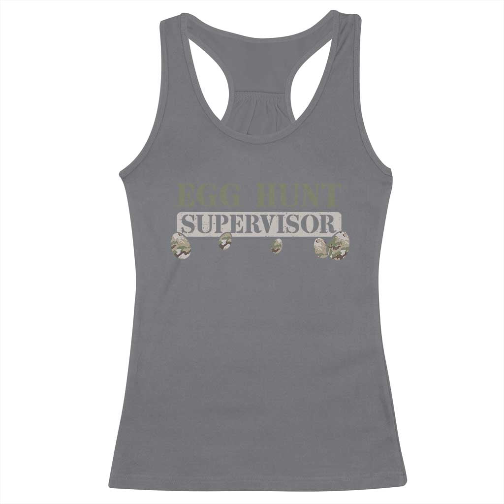 Funny Easter Egg Hunt Supervisor Racerback Tank Top Camouflage Camo Egg Hunting Easter Day TS11 Charcoal Print Your Wear