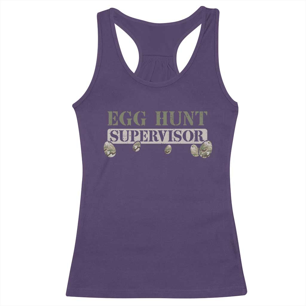 Funny Easter Egg Hunt Supervisor Racerback Tank Top Camouflage Camo Egg Hunting Easter Day TS11 Purple Print Your Wear