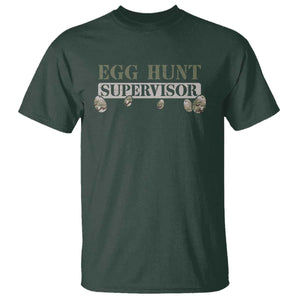 Funny Easter Egg Hunt Supervisor T Shirt Camouflage Camo Egg Hunting Easter Day TS11 Dark Forest Green Print Your Wear
