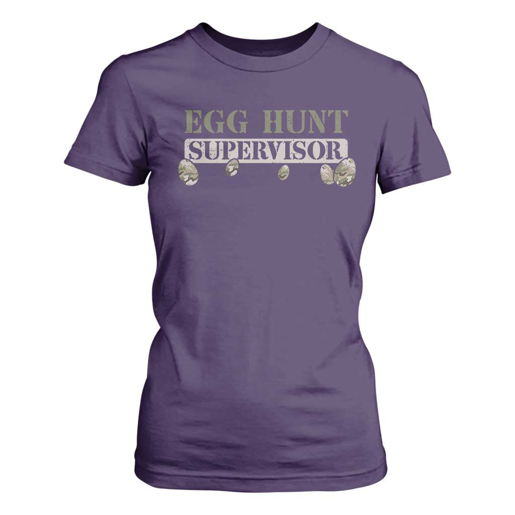 Funny Easter Egg Hunt Supervisor T Shirt For Women Camouflage Camo Egg Hunting Easter Day TS11 Purple Print Your Wear