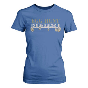 Funny Easter Egg Hunt Supervisor T Shirt For Women Camouflage Camo Egg Hunting Easter Day TS11 Royal Blue Print Your Wear
