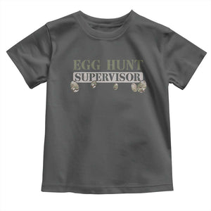 Funny Easter Egg Hunt Supervisor Toddler T Shirt Camouflage Camo Egg Hunting Easter Day TS11 Dark Heather Print Your Wear