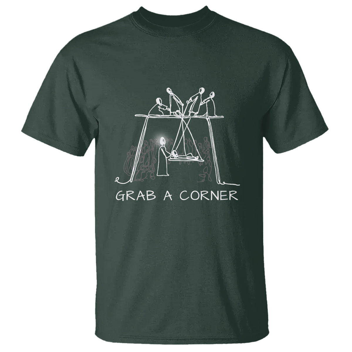 Customer Request 011225 – Grab A Corner Paralyzed Man Christian Religious Jesus Healing T Shirt TS11 Dark Forest Green Print Your Wear