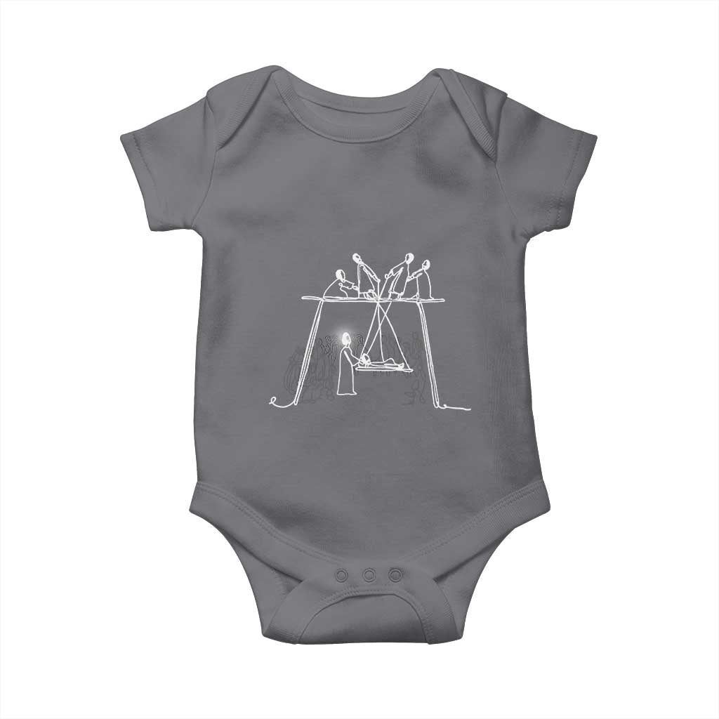 Paralyzed Man Christian Religious Jesus Healing Baby Onesie TS11 Charcoal Print Your Wear