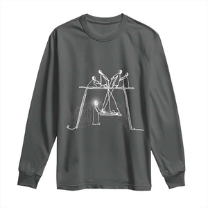 Paralyzed Man Christian Religious Jesus Healing Long Sleeve Shirt TS11 Dark Heather Print Your Wear