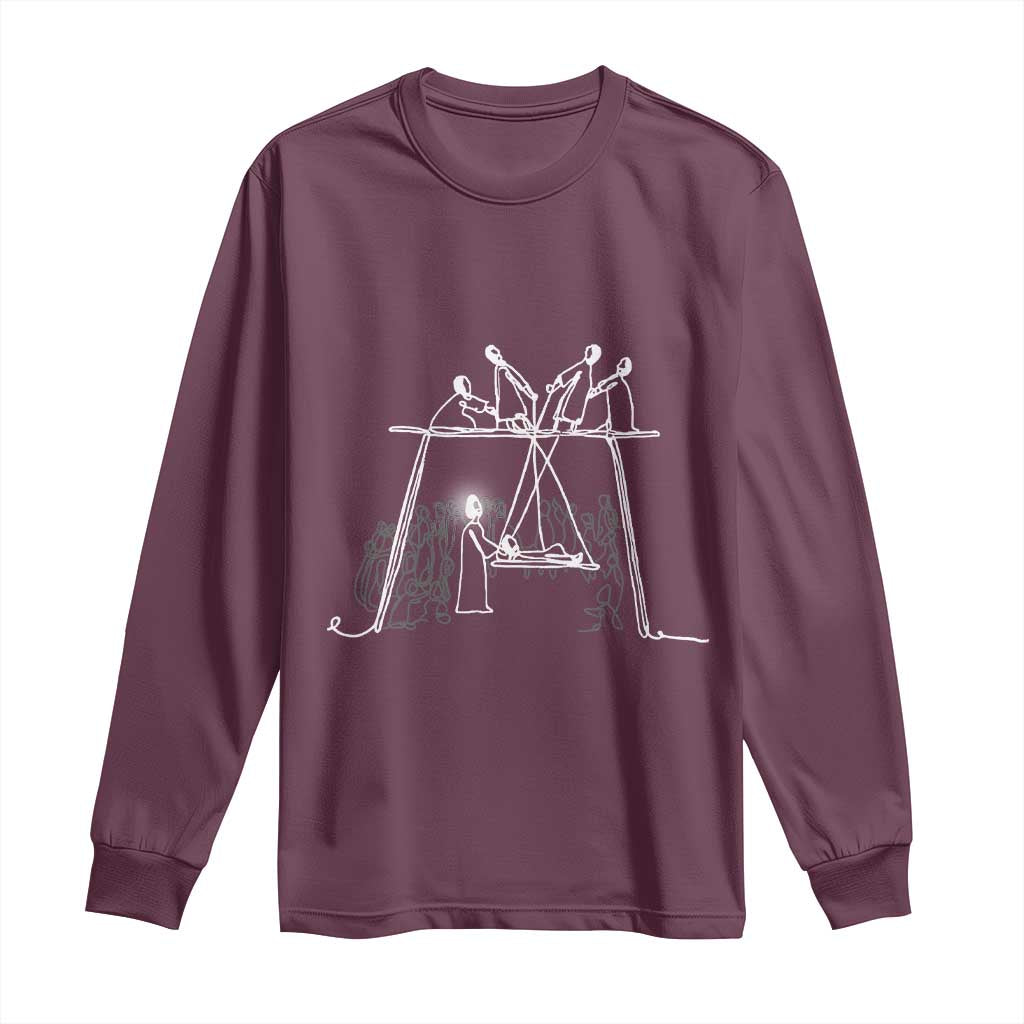 Paralyzed Man Christian Religious Jesus Healing Long Sleeve Shirt TS11 Maroon Print Your Wear