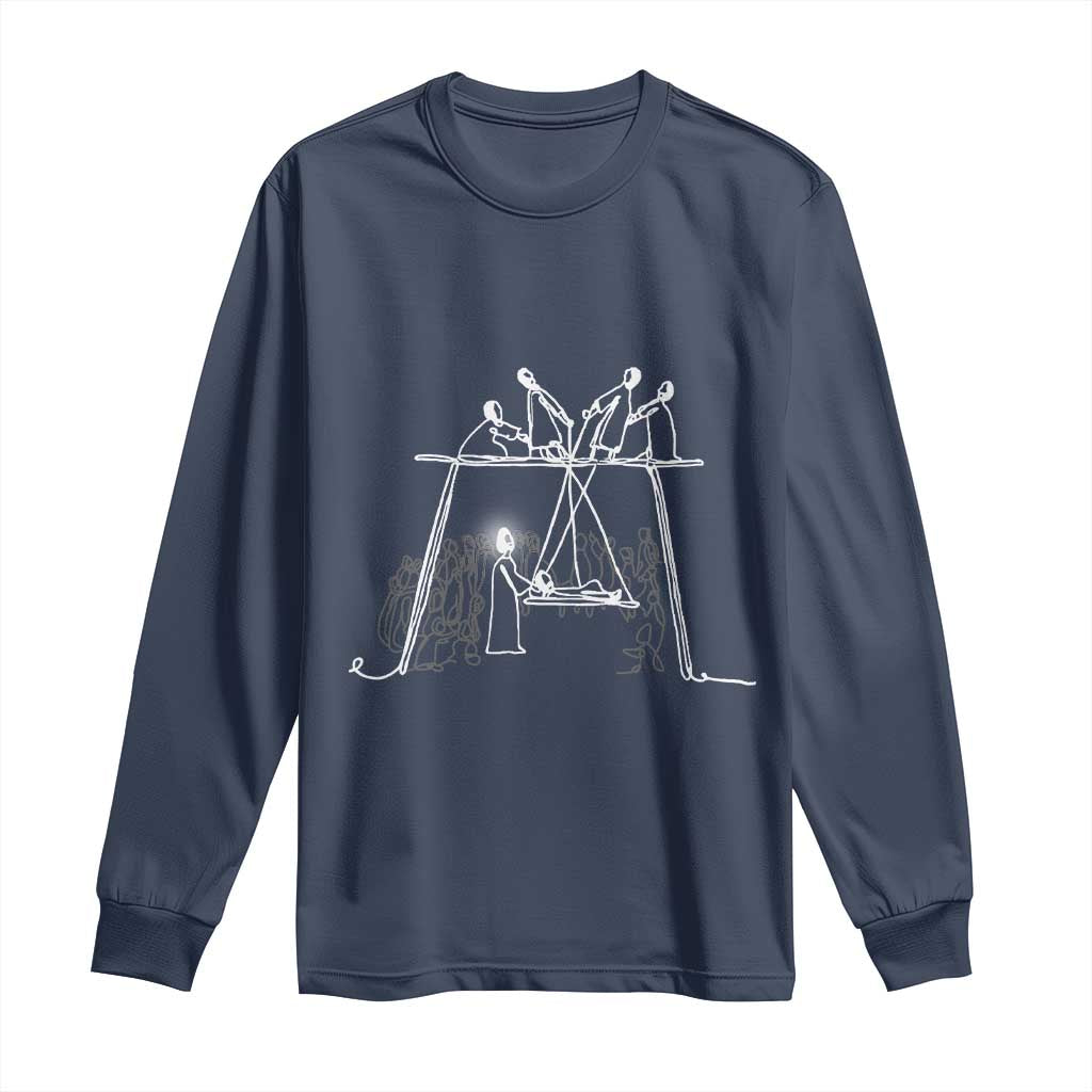 Paralyzed Man Christian Religious Jesus Healing Long Sleeve Shirt TS11 Navy Print Your Wear