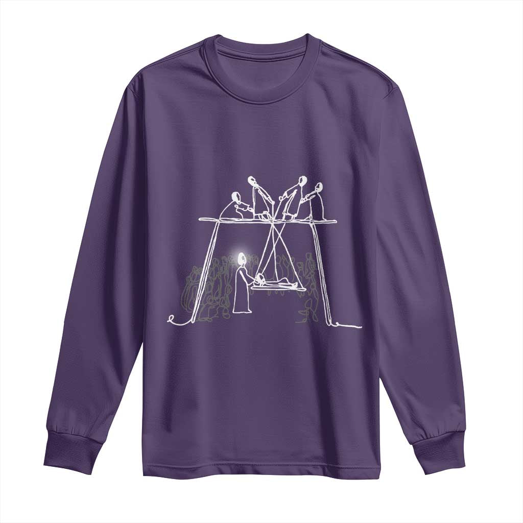 Paralyzed Man Christian Religious Jesus Healing Long Sleeve Shirt TS11 Purple Print Your Wear
