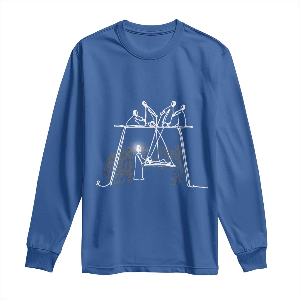 Paralyzed Man Christian Religious Jesus Healing Long Sleeve Shirt TS11 Royal Blue Print Your Wear