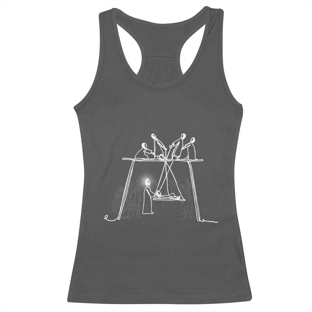 Paralyzed Man Christian Religious Jesus Healing Racerback Tank Top TS11 Dark Heather Print Your Wear