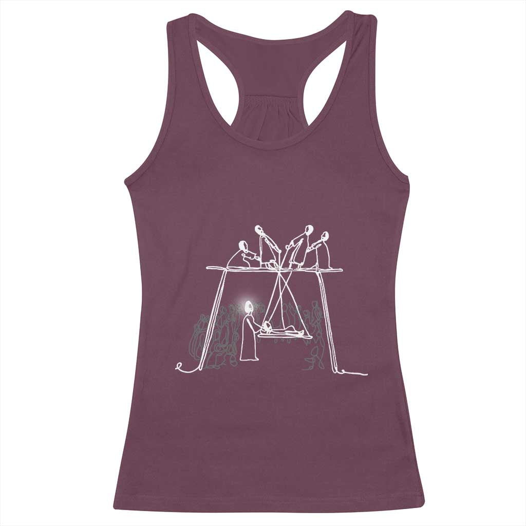 Paralyzed Man Christian Religious Jesus Healing Racerback Tank Top TS11 Maroon Print Your Wear