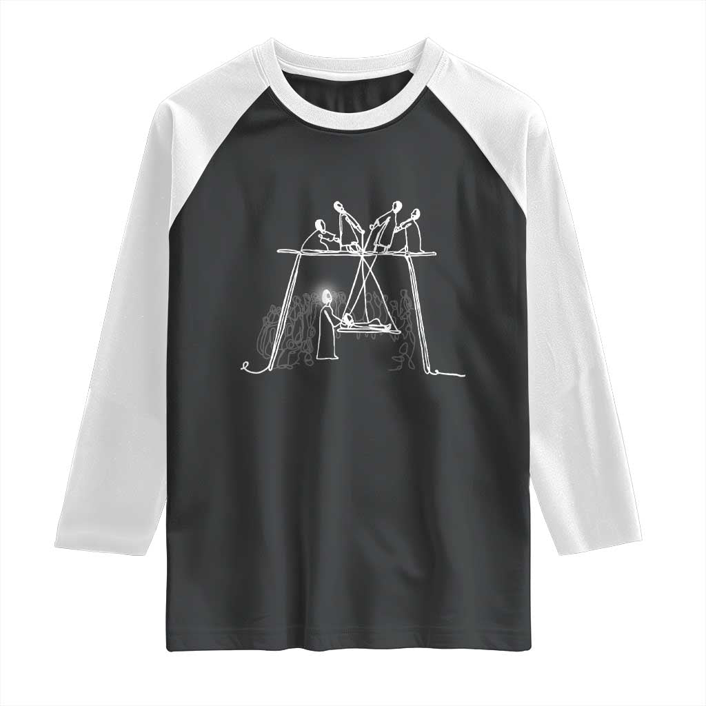 Paralyzed Man Christian Religious Jesus Healing Raglan Shirt TS11 Black White Print Your Wear
