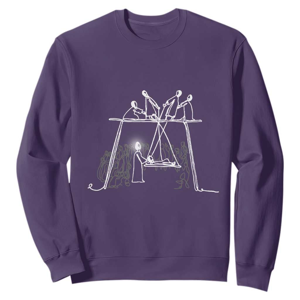 Paralyzed Man Christian Religious Jesus Healing Sweatshirt TS11 Purple Print Your Wear