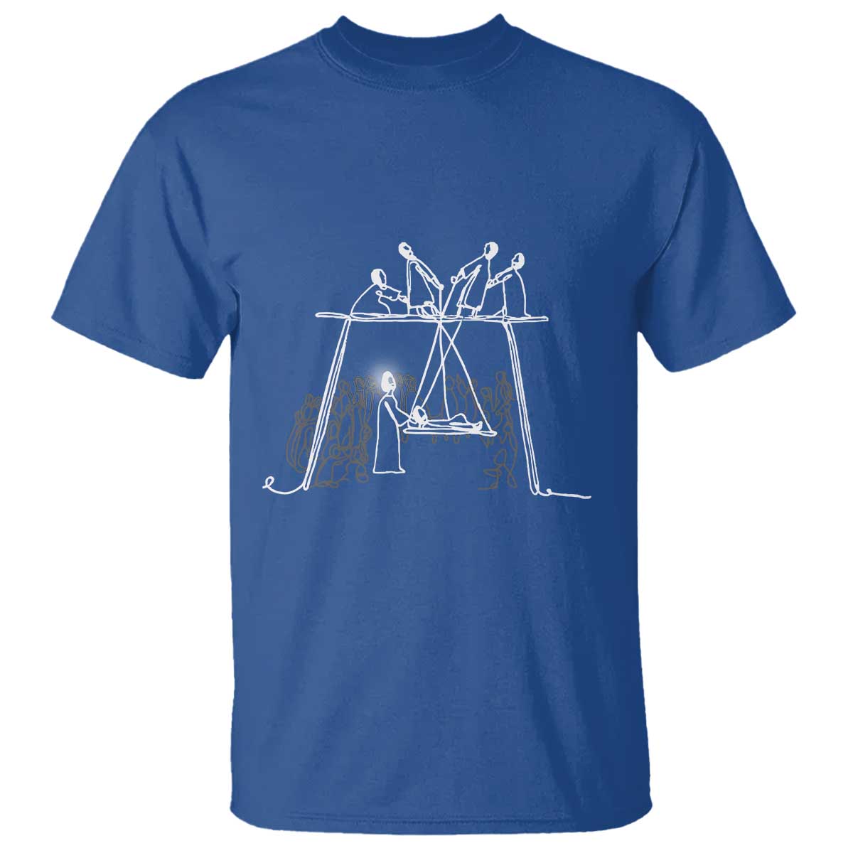 Paralyzed Man Christian Religious Jesus Healing T Shirt TS11 Royal Blue Print Your Wear