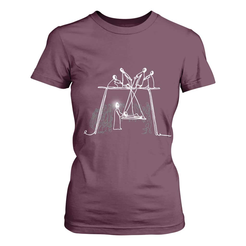 Paralyzed Man Christian Religious Jesus Healing T Shirt For Women TS11 Maroon Print Your Wear