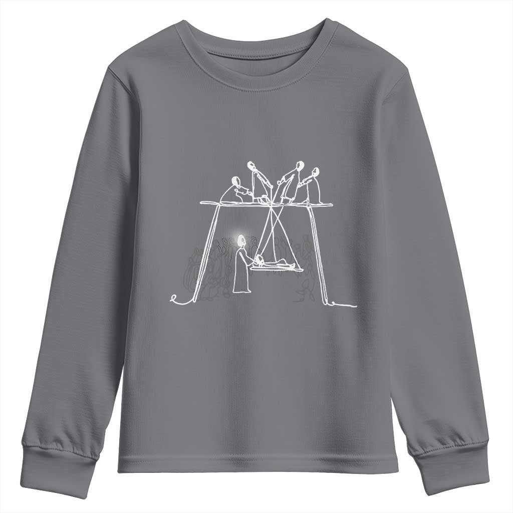 Paralyzed Man Christian Religious Jesus Healing Youth Sweatshirt TS11 Charcoal Print Your Wear