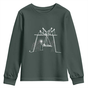 Paralyzed Man Christian Religious Jesus Healing Youth Sweatshirt TS11 Dark Forest Green Print Your Wear