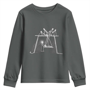 Paralyzed Man Christian Religious Jesus Healing Youth Sweatshirt TS11 Dark Heather Print Your Wear
