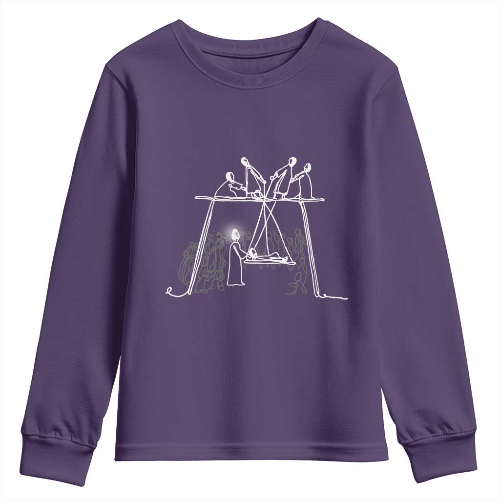 Paralyzed Man Christian Religious Jesus Healing Youth Sweatshirt TS11 Purple Print Your Wear