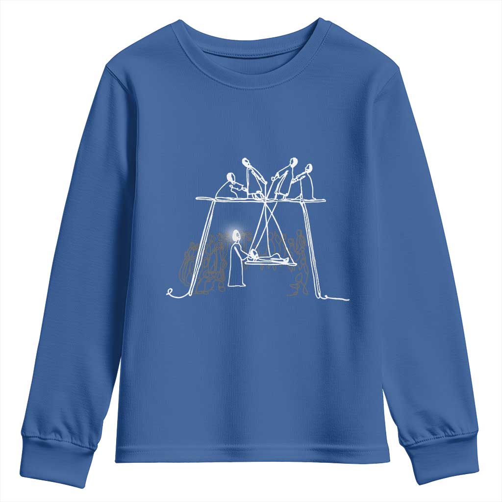 Paralyzed Man Christian Religious Jesus Healing Youth Sweatshirt TS11 Royal Blue Print Your Wear