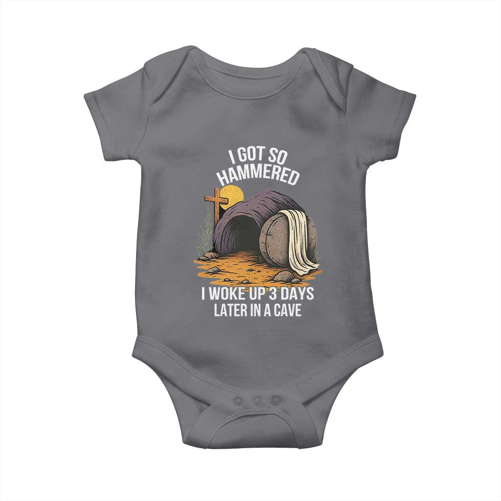 Christian Easter Day Religious Stone Baby Onesie I Got So Hammered I Woke Up 3 Days Later In A Cave TS11 Charcoal Print Your Wear