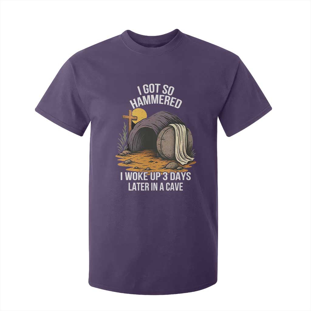 Christian Easter Day Religious Stone T Shirt For Kid I Got So Hammered I Woke Up 3 Days Later In A Cave TS11 Purple Print Your Wear