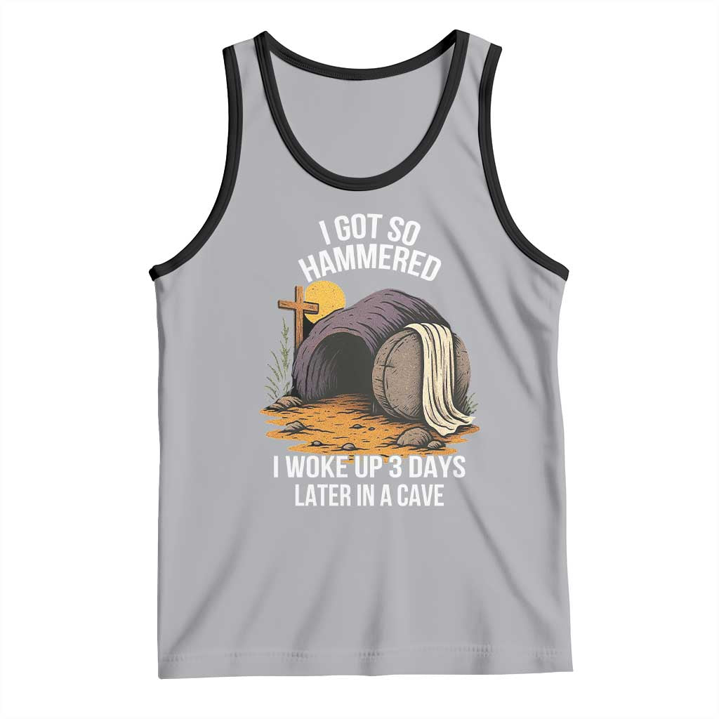 Christian Easter Day Religious Stone Tank Top I Got So Hammered I Woke Up 3 Days Later In A Cave TS11 Athletic Heather Black Print Your Wear