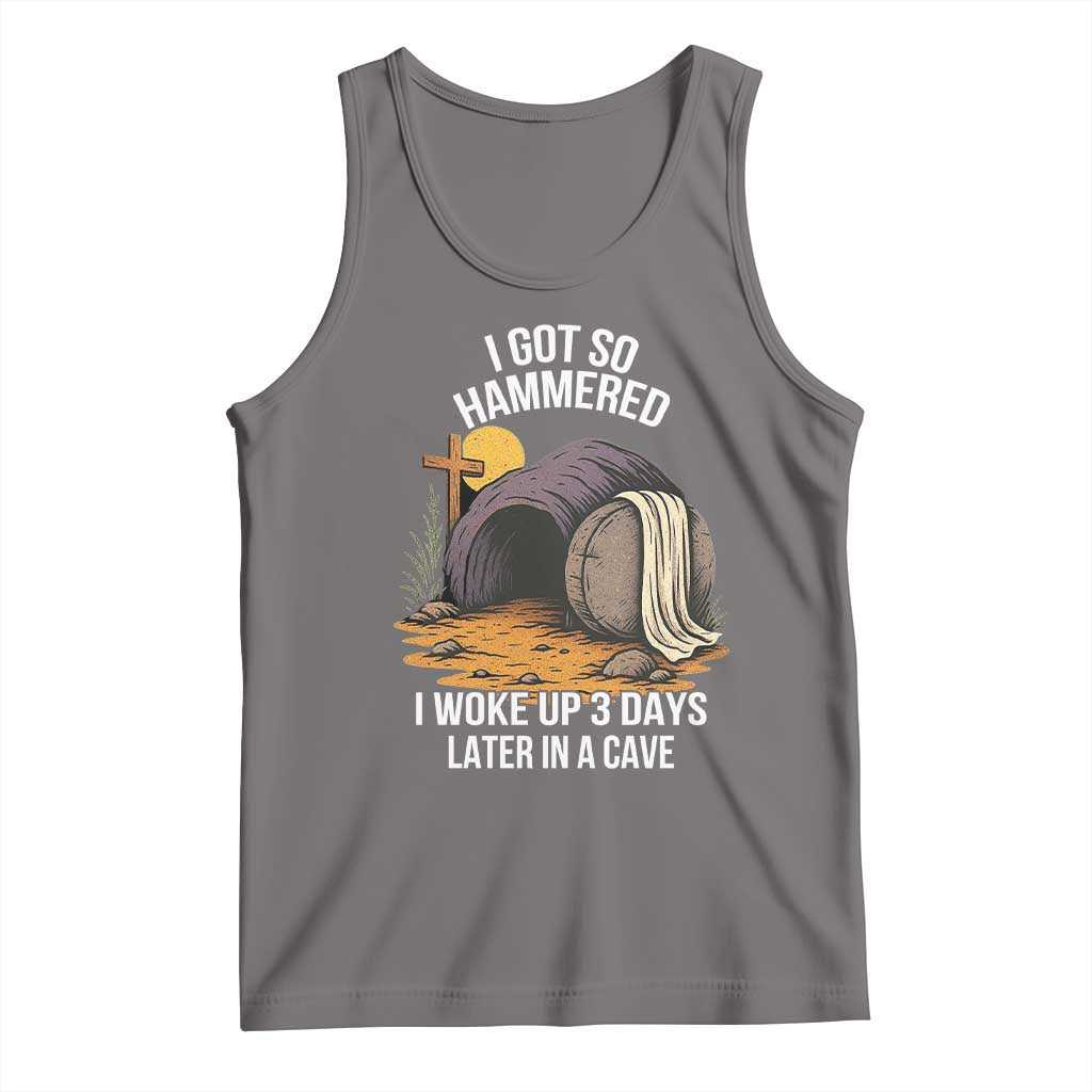 Christian Easter Day Religious Stone Tank Top I Got So Hammered I Woke Up 3 Days Later In A Cave TS11 Deep Heather Print Your Wear