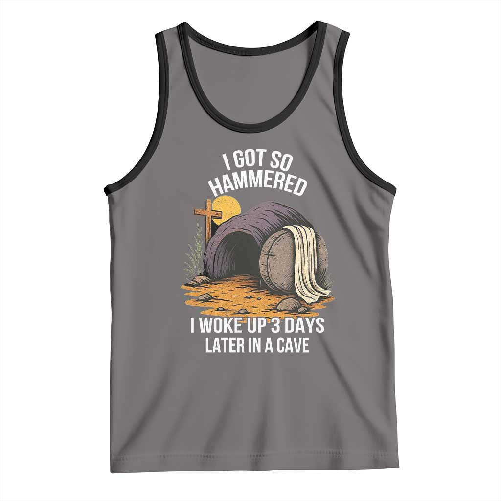 Christian Easter Day Religious Stone Tank Top I Got So Hammered I Woke Up 3 Days Later In A Cave TS11 Deep Heather Black Print Your Wear