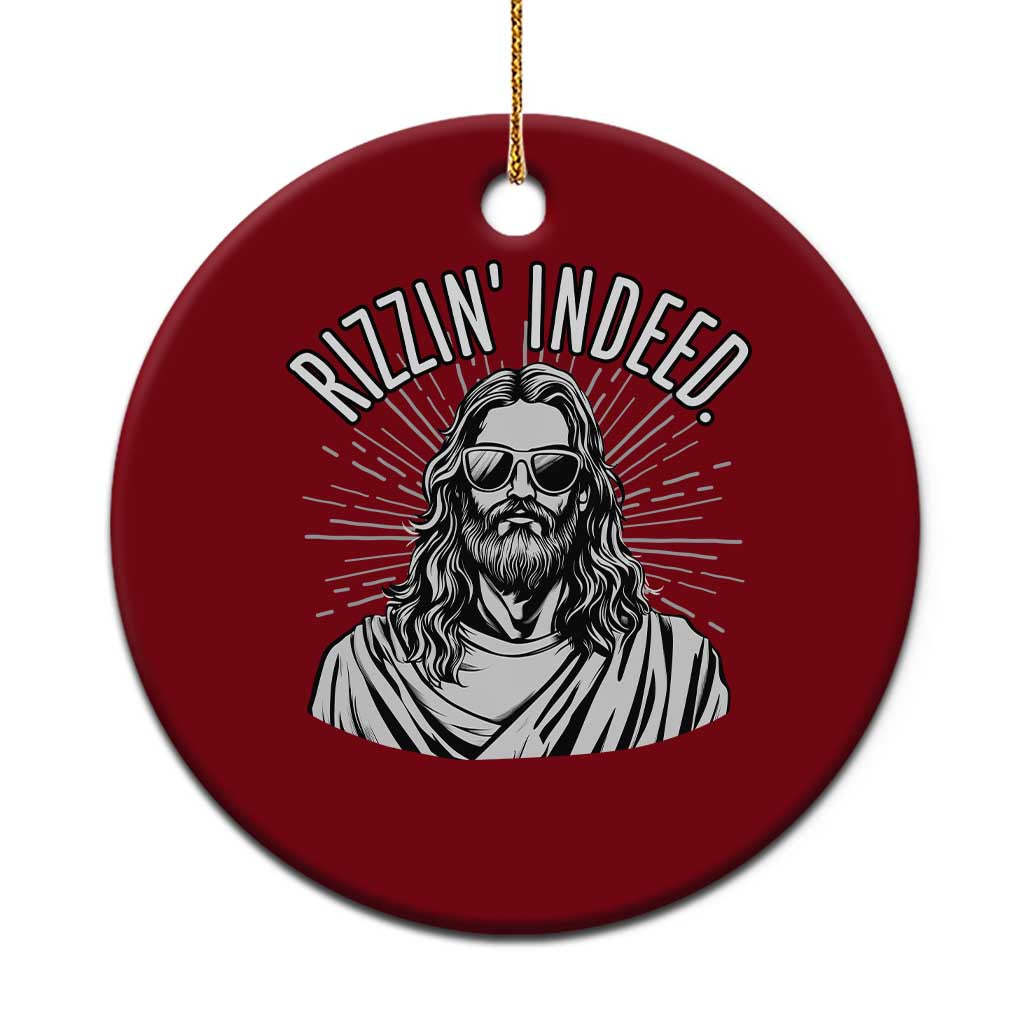 Funny Religious Christian Jesus Meme Ceramic Ornament Rizzin Indeed TS11 1pc Red Print Your Wear