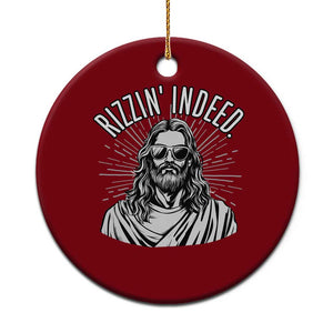 Funny Religious Christian Jesus Meme Ceramic Ornament Rizzin Indeed TS11 1pc Red Print Your Wear