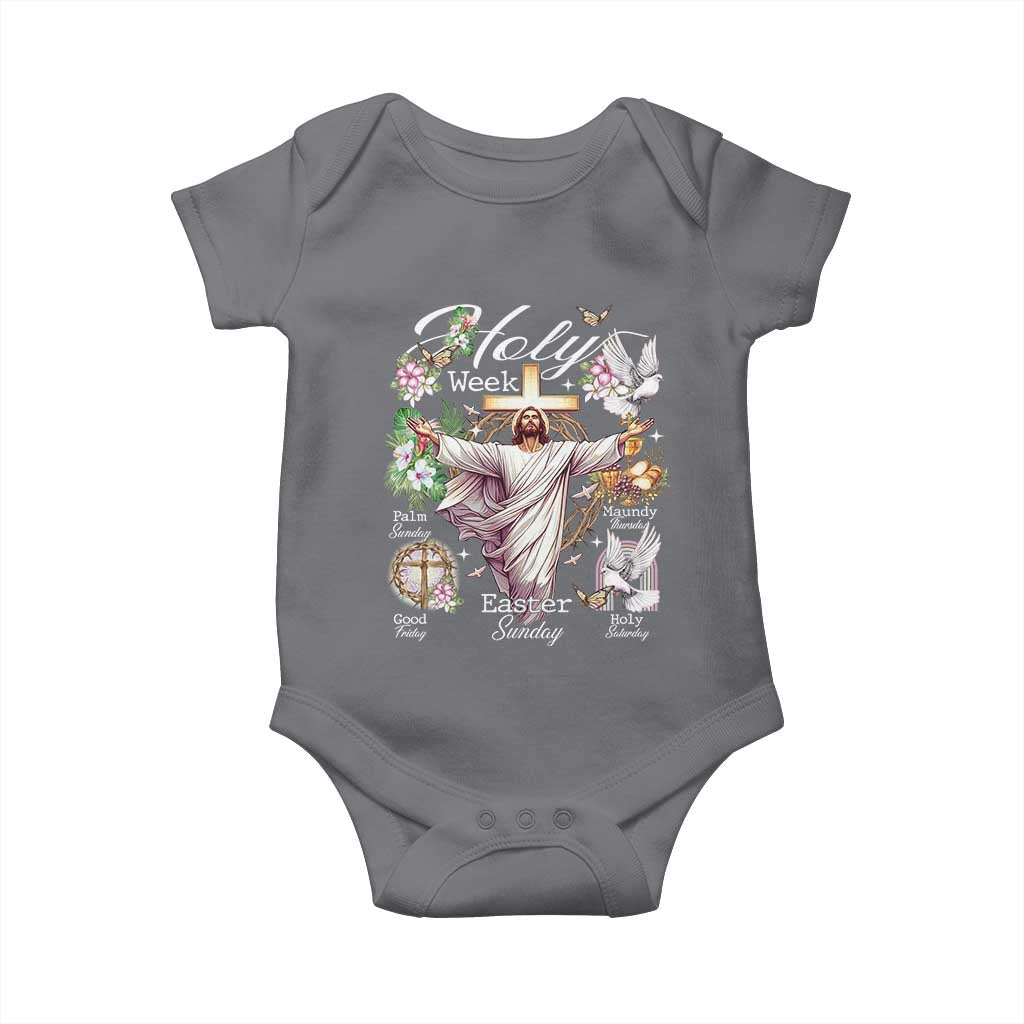 Religious Christian Easter Holy Week Christ Jesus Baby Onesie TS11 Charcoal Print Your Wear