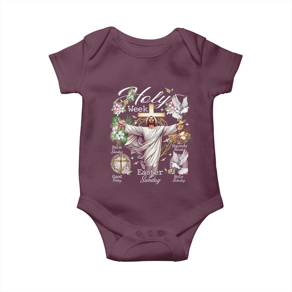Religious Christian Easter Holy Week Christ Jesus Baby Onesie TS11 Maroon Print Your Wear