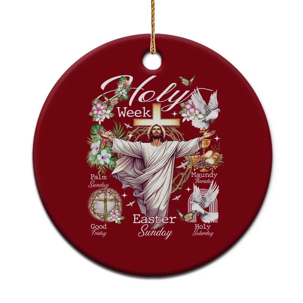 Religious Christian Easter Holy Week Christ Jesus Ceramic Ornament TS11 1pc Red Print Your Wear