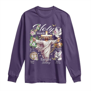 Religious Christian Easter Holy Week Christ Jesus Long Sleeve Shirt TS11 Purple Print Your Wear