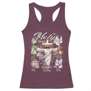 Religious Christian Easter Holy Week Christ Jesus Racerback Tank Top TS11 Maroon Print Your Wear